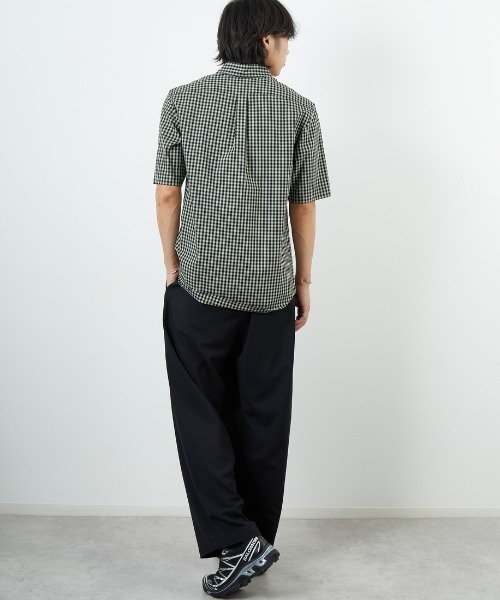 FRED PERRY（フレッドペリー）の「[FRED PERRY/フレッドペリー] ワンポイントロゴ刺繍 ギンガムチェック ショートスリーブシャツ（シャツ/ブラウス・レディース・モスグリーン/サックスブルー・M/L）」の22枚目の写真