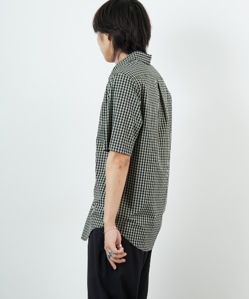 FRED PERRY（フレッドペリー）の「[FRED PERRY/フレッドペリー] ワンポイントロゴ刺繍 ギンガムチェック ショートスリーブシャツ（シャツ/ブラウス・レディース・モスグリーン/サックスブルー・M/L）」の18枚目の写真