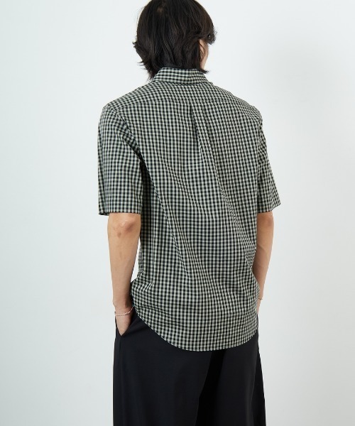 FRED PERRY（フレッドペリー）の「[FRED PERRY/フレッドペリー] ワンポイントロゴ刺繍 ギンガムチェック ショートスリーブシャツ（シャツ/ブラウス・レディース・モスグリーン/サックスブルー・M/L）」の19枚目の写真