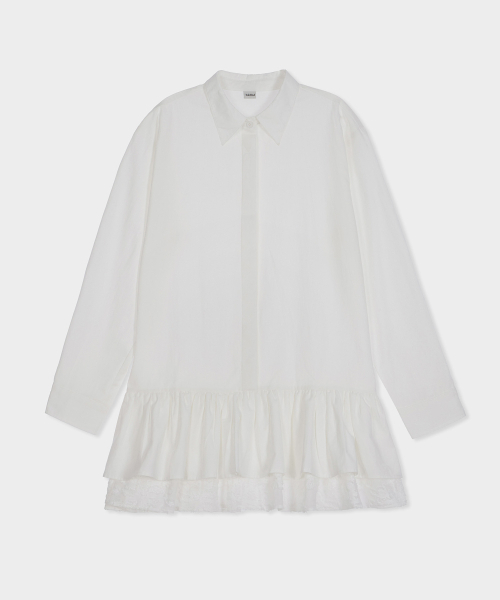 BELLOL（ベロエル）の「Ruffle layered shirt dress IVORY（ワンピース・レディース・その他・FREE）」の2枚目の写真