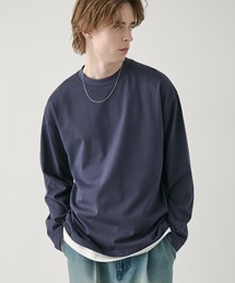 【EASENCE】<COMFORT EDITシリーズ>ボックスシルエット サイドスリット ベーシックロングスリーブTシャツ / UVカット