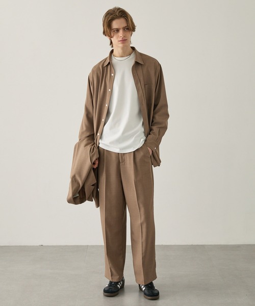 EASENCE（イーズエンス）の「【EASENCE】ボックスシルエット サイドスリット ベーシックロングスリーブTシャツ / UVカット＜COMFORT EDITシリーズ＞（Tシャツ/カットソー・メンズ・ホワイト/ダークグレー/モカ/ネイビー/ブラック・S/M/L）」の22枚目の写真