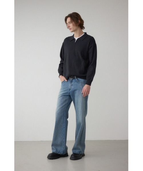 AZUL by moussy（アズールバイマウジー）の「ジップアップ襟付きニットカーディガン（カーディガン/ボレロ・メンズ・ダークグレー/ライトブラック/ブラウン・LARGE/X-LARGE/MEDIUM）」の7枚目の写真