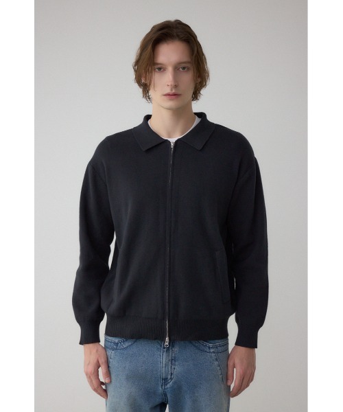 AZUL by moussy（アズールバイマウジー）の「ジップアップ襟付きニットカーディガン（カーディガン/ボレロ・メンズ・ダークグレー/ライトブラック/ブラウン・LARGE/X-LARGE/MEDIUM）」の8枚目の写真