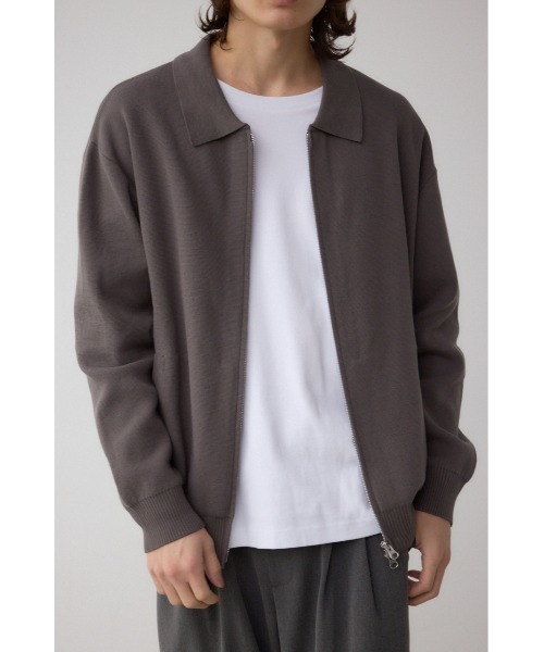 AZUL by moussy（アズールバイマウジー）の「ジップアップ襟付きニットカーディガン（カーディガン/ボレロ・メンズ・ダークグレー/ライトブラック/ブラウン・LARGE/X-LARGE/MEDIUM）」の16枚目の写真