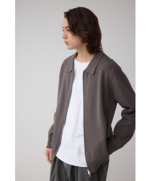 AZUL by moussy（アズールバイマウジー）の「ジップアップ襟付きニットカーディガン（カーディガン/ボレロ・メンズ・ダークグレー/ライトブラック/ブラウン・LARGE/X-LARGE/MEDIUM）」の18枚目の写真