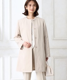 A/C DESIGN BY ALPHA CUBIC（エーシーデザインバイアルファキュービック）の「【セレモニー・通勤にもおすすめ】スーパーウォームグログランノーカラーコート【撥水・軽量】（ノーカラーコート）」