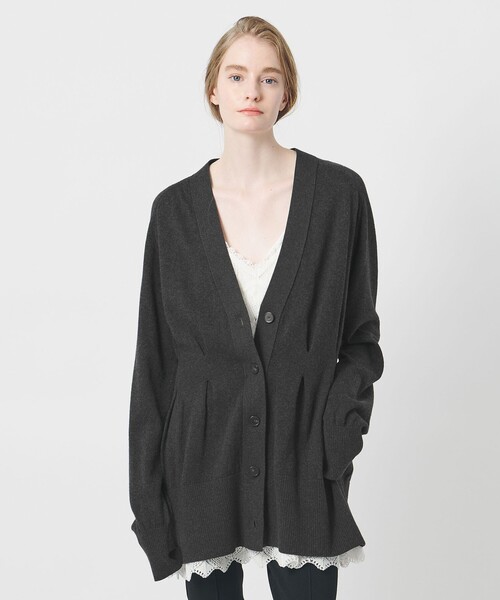 AEWEN MATOPH（イウエン マトフ）の「＜AEWEN MATOPH＞ウエストタックニットカーディガン ‐ウォッシャブル‐（カーディガン/ボレロ・レディース・ダークグレー/ナチュラル・FREE）」の9枚目の写真