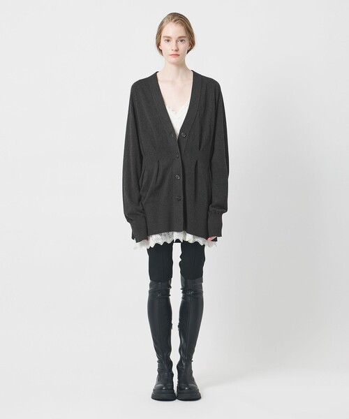 AEWEN MATOPH（イウエン マトフ）の「＜AEWEN MATOPH＞ウエストタックニットカーディガン ‐ウォッシャブル‐（カーディガン/ボレロ・レディース・ダークグレー/ナチュラル・FREE）」の11枚目の写真