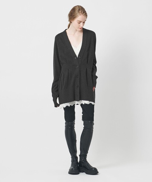 AEWEN MATOPH（イウエン マトフ）の「＜AEWEN MATOPH＞ウエストタックニットカーディガン ‐ウォッシャブル‐（カーディガン/ボレロ・レディース・ダークグレー/ナチュラル・FREE）」の12枚目の写真