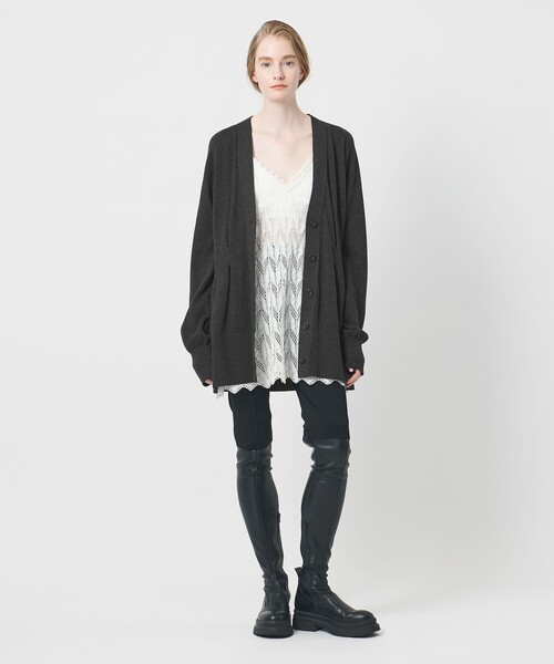 AEWEN MATOPH（イウエン マトフ）の「＜AEWEN MATOPH＞ウエストタックニットカーディガン ‐ウォッシャブル‐（カーディガン/ボレロ・レディース・ダークグレー/ナチュラル・FREE）」の13枚目の写真