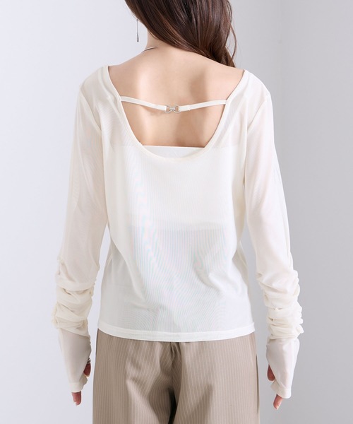 Elishe(エリシェ)の「シアギャザートップス(Tシャツ/カットソー・レディース・ホワイト/ピンク/ブラック/ライトブルー・FREE)」の17枚目の写真