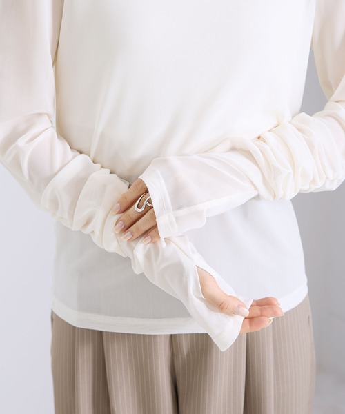 Elishe(エリシェ)の「シアギャザートップス(Tシャツ/カットソー・レディース・ホワイト/ピンク/ブラック/ライトブルー・FREE)」の21枚目の写真