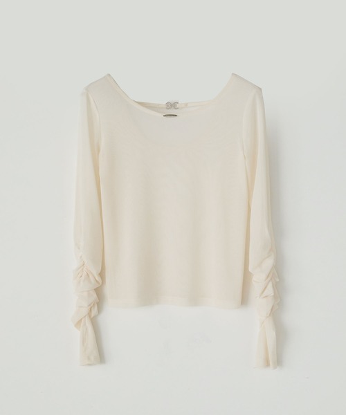 Elishe(エリシェ)の「シアギャザートップス(Tシャツ/カットソー・レディース・ホワイト/ピンク/ブラック/ライトブルー・FREE)」の22枚目の写真