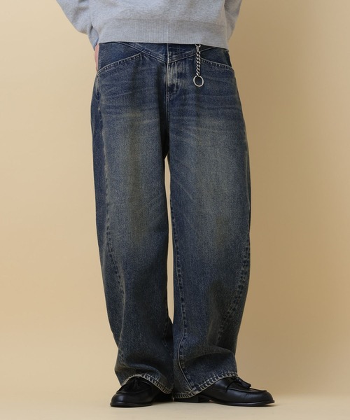 RAGEBLUE（レイジブルー）の「12oz Barrel Leg Super Buggy Denim pants/デニムバレルパンツ（デニムパンツ・メンズ・ダークグレー/ネイビー/ブルー・SMALL/MEDIUM/LARGE）」の3枚目の写真