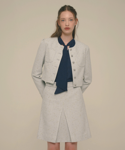 ICE GARDEN A.508(アイス ガーデン エイオーゴンパル)の「Crystal-Button Tweed Skirt_Quite Gray(スカート・レディース・その他・M/S)」の5枚目の写真