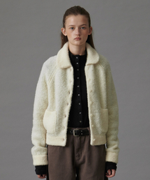 TTUDEMENT（トュードメント）の「BOUCLE COLLAR KNIT JACKET CREAM（その他アウター）」