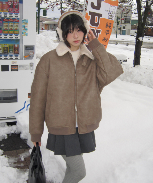 セール】(ウィメンズ) ヘイゼルムートンブルゾン_モカ（ムートンコート