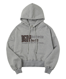 DANGLEDROP（ダングルドロップ）の「DGDP YOU NEED刺繍クロップフードメランジグレー（パーカー）」