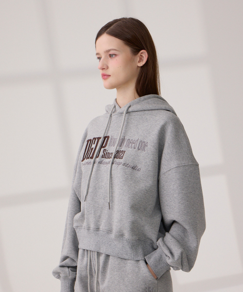 DANGLEDROP(ダングルドロップ)の「DGDP YOU NEED刺繍クロップフードメランジグレー(パーカー・レディース・その他・M/S)」の3枚目の写真