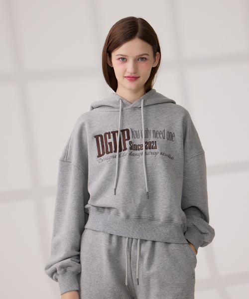 DANGLEDROP(ダングルドロップ)の「DGDP YOU NEED刺繍クロップフードメランジグレー(パーカー・レディース・その他・M/S)」の4枚目の写真