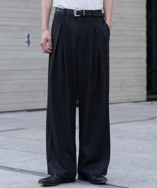 Box tuck check slacks / ボックスタックチェックスラックス