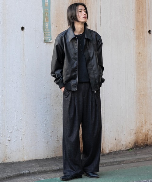 Box tuck check slacks / ボックスタックチェックスラックス