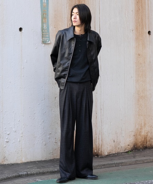 Box tuck check slacks / ボックスタックチェックスラックス