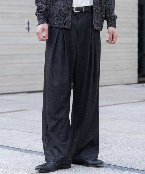 Box tuck check slacks / ボックスタックチェックスラックス