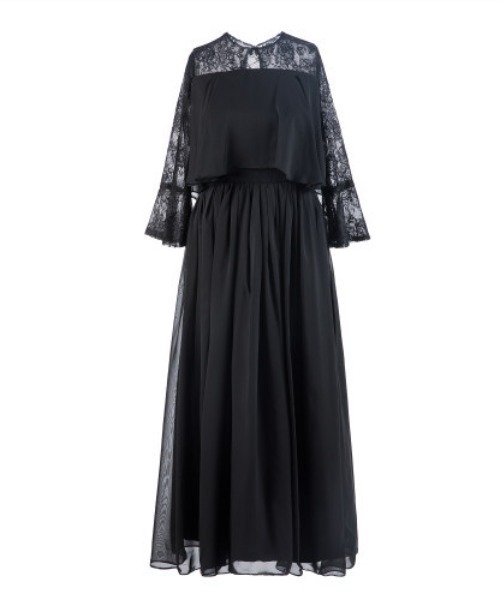 FREE STYLISTS(フリー スタイリスト)の「YUGA_YGMC Sheer lace flare dress(ドレス・レディース・オフホワイト/ブラック/ライトグレー/ネイビー・M/L/XL)」の3枚目の写真