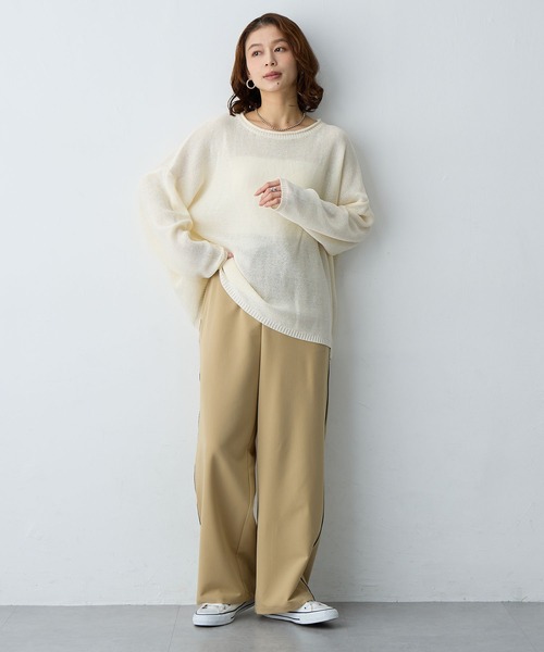 anyfee(エニフィー)の「【anyfee/大きいサイズ】サイドラインワイドパンツ(その他パンツ・レディース・チャコール/ベージュ・3L/LL/4L/5L)」の14枚目の写真