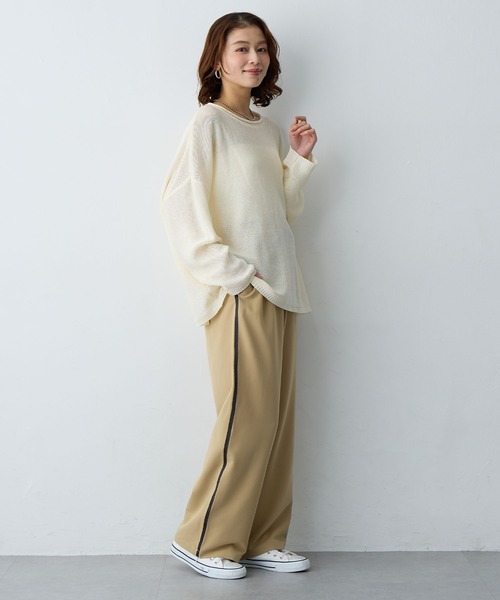 anyfee(エニフィー)の「【anyfee/大きいサイズ】サイドラインワイドパンツ(その他パンツ・レディース・チャコール/ベージュ・3L/LL/4L/5L)」の15枚目の写真