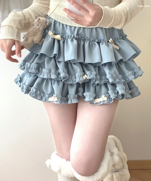 gossip!ロサンゼルス(ゴシップロサンゼルス)の「【Y2Kガーリー】ティアードバルーンショートパンツ(その他パンツ・レディース・ピンク/ブルー・FREE)」の1枚目の写真