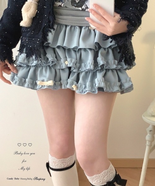 gossip!ロサンゼルス(ゴシップロサンゼルス)の「【Y2Kガーリー】ティアードバルーンショートパンツ(その他パンツ・レディース・ピンク/ブルー・FREE)」の9枚目の写真