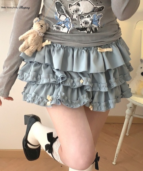 gossip!ロサンゼルス(ゴシップロサンゼルス)の「【Y2Kガーリー】ティアードバルーンショートパンツ(その他パンツ・レディース・ピンク/ブルー・FREE)」の7枚目の写真