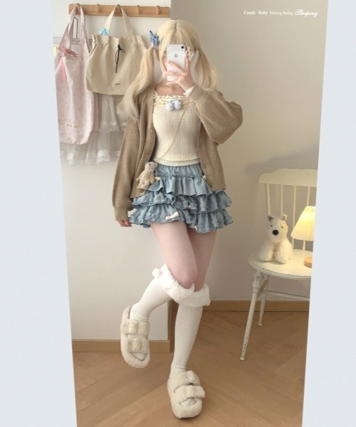 gossip!ロサンゼルス(ゴシップロサンゼルス)の「【Y2Kガーリー】ティアードバルーンショートパンツ(その他パンツ・レディース・ピンク/ブルー・FREE)」の15枚目の写真