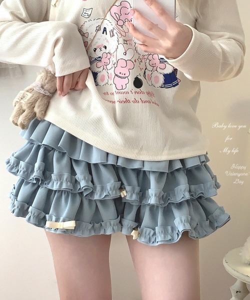 gossip!ロサンゼルス(ゴシップロサンゼルス)の「【Y2Kガーリー】ティアードバルーンショートパンツ(その他パンツ・レディース・ピンク/ブルー・FREE)」の8枚目の写真
