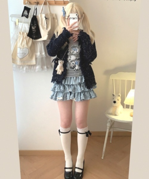 gossip!ロサンゼルス(ゴシップロサンゼルス)の「【Y2Kガーリー】ティアードバルーンショートパンツ(その他パンツ・レディース・ピンク/ブルー・FREE)」の13枚目の写真