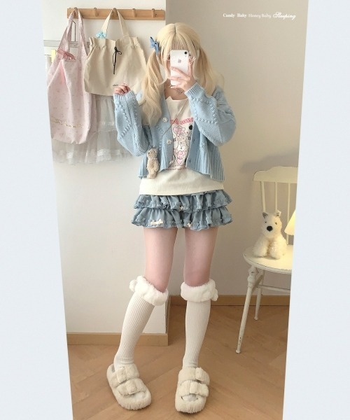 gossip!ロサンゼルス(ゴシップロサンゼルス)の「【Y2Kガーリー】ティアードバルーンショートパンツ(その他パンツ・レディース・ピンク/ブルー・FREE)」の18枚目の写真