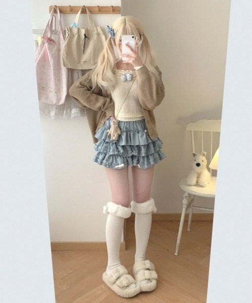 gossip!ロサンゼルス(ゴシップロサンゼルス)の「【Y2Kガーリー】ティアードバルーンショートパンツ(その他パンツ・レディース・ピンク/ブルー・FREE)」の19枚目の写真