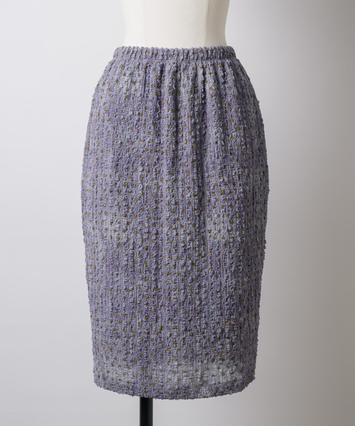 musubore（ムスボレ）の「popcorn shirring gradation print skirt / シャーリングプリントミディスカート（スカート・レディース・パープル/ブラウン・FREE）」の21枚目の写真