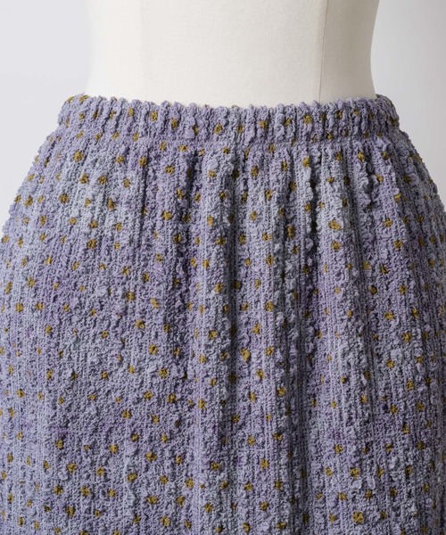 musubore（ムスボレ）の「popcorn shirring gradation print skirt / シャーリングプリントミディスカート（スカート・レディース・パープル/ブラウン・FREE）」の10枚目の写真