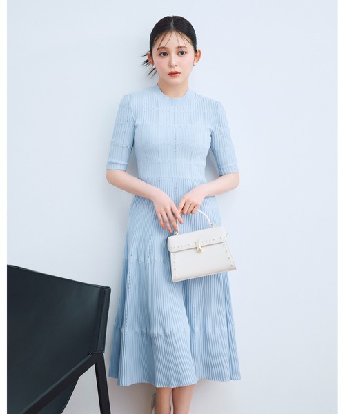 CELFORD（セルフォード）の「【洗える】ディフォメーションワンピース（ワンピース・レディース・サックスブルー/オフホワイト/ネイビー・36/38）」の3枚目の写真