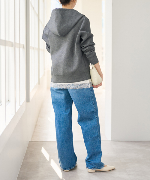 Spick & Span（スピックアンドスパン）の「《新色有り / 追加》ストレッチジップフードパーカー（パーカー・レディース・チャコールグレー/ライトグレー/ホワイト系その他・FREE）」の22枚目の写真