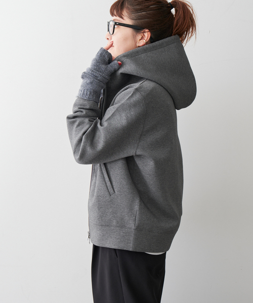 Spick & Span（スピックアンドスパン）の「《新色有り / 追加》ストレッチジップフードパーカー（パーカー・レディース・チャコールグレー/ライトグレー/ホワイト系その他・FREE）」の5枚目の写真