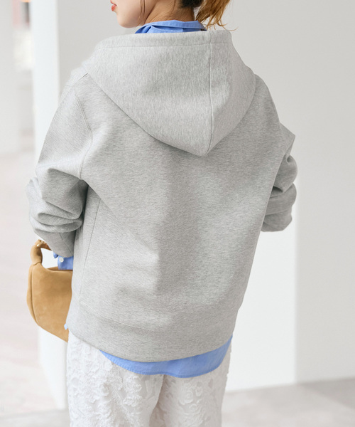 Spick & Span（スピックアンドスパン）の「《新色有り / 追加》ストレッチジップフードパーカー（パーカー・レディース・チャコールグレー/ライトグレー/ホワイト系その他・FREE）」の11枚目の写真