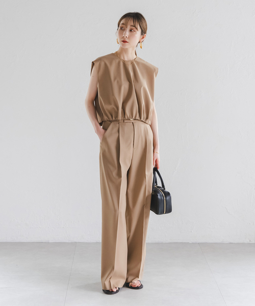 Noble（ノーブル）の「《追加・WEB限定カラー》エステルツイルストレッチスラックスパンツ（スラックス・レディース・ブラック/ピンク系その他/ホワイト/ベージュ系その他/ナチュラル・34/36/38/40）」の18枚目の写真