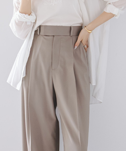 Noble（ノーブル）の「《追加・WEB限定カラー》エステルツイルストレッチスラックスパンツ（スラックス・レディース・ブラック/ピンク系その他/ホワイト/ベージュ系その他/ナチュラル・34/36/38/40）」の22枚目の写真