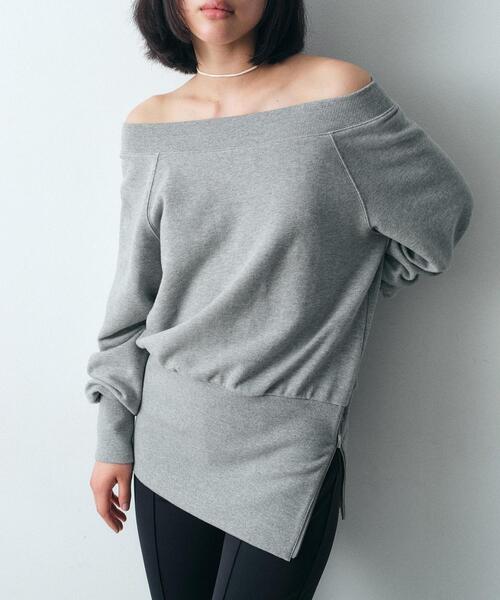 CODE A（コードエー）の「【Re】off－shoulder sweat（スウェット・レディース・ライトグレー/オフホワイト・00）」の5枚目の写真