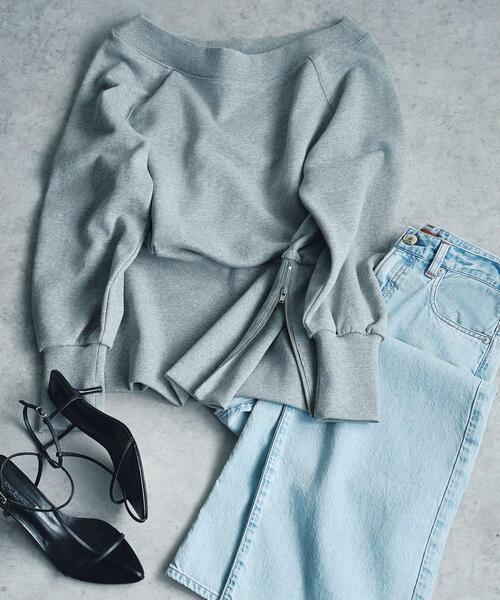 CODE A（コードエー）の「【Re】off－shoulder sweat（スウェット・レディース・ライトグレー/オフホワイト・00）」の7枚目の写真